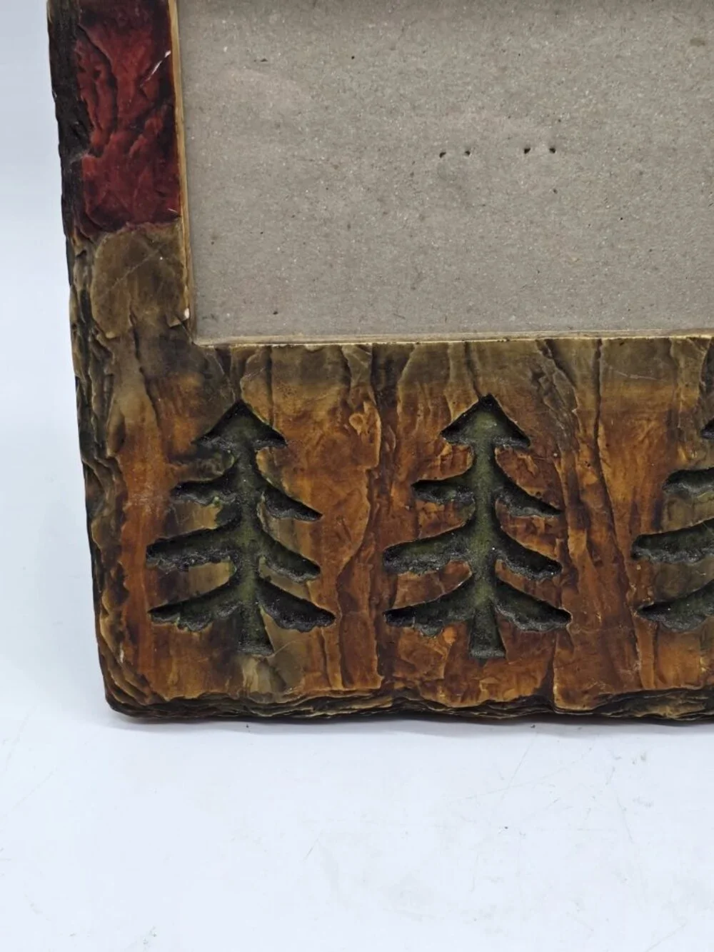 Rustic Wooden Picture Frame With Pine Trees Forest Cabin Handmade In Phillipines